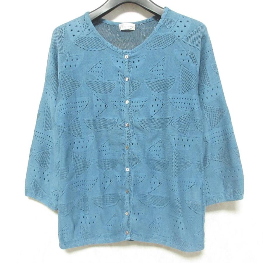 Sally Scott 美品 サリースコット ヨット柄 七分袖 クルーネック  