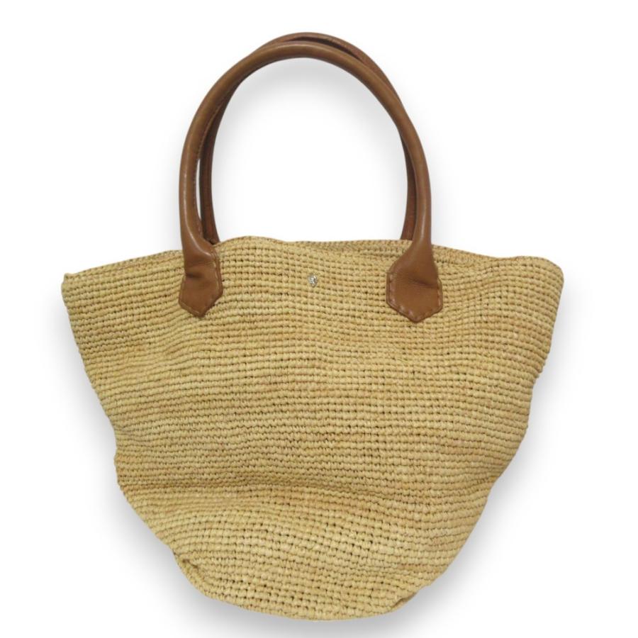 HELEN KAMINSKI ラフィアトートバッグ ブラウン / 持ち手レザー 【公式