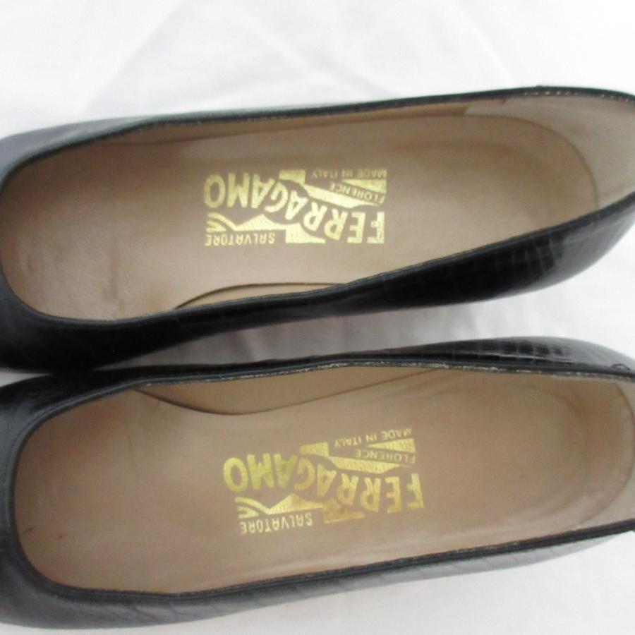 良品 Salvatore Ferragamo サルヴァトーレフェラガモ クロコ型押し