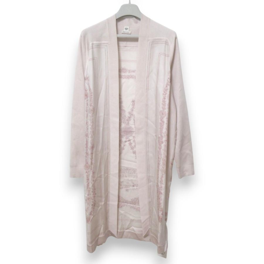 未使用 25SS HERMES エルメス Brides de Gala en Fleurs ツイルレーヌ シルク100％ 長袖 ロングカーディガン 34 ピンク レディース 古着 中古 USED HERMES（エルメス） 未使用 25SS HERMES Brides de Gala en Fleurs