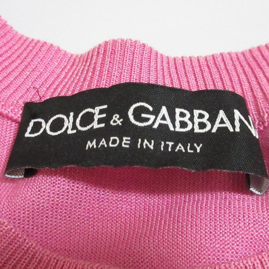 DOLCE&GABBANA - 良品 DOLCE&GABBANA ドルチェアンドガッバーナ シルク＆ツイル アランチーネプリント ノースリーブ ニットベスト 38 ピンク レディース 古着 中古 USED DOLCE&GABBANA（ドルチェ & ガッバーナ） 良品 ドルチェアンド