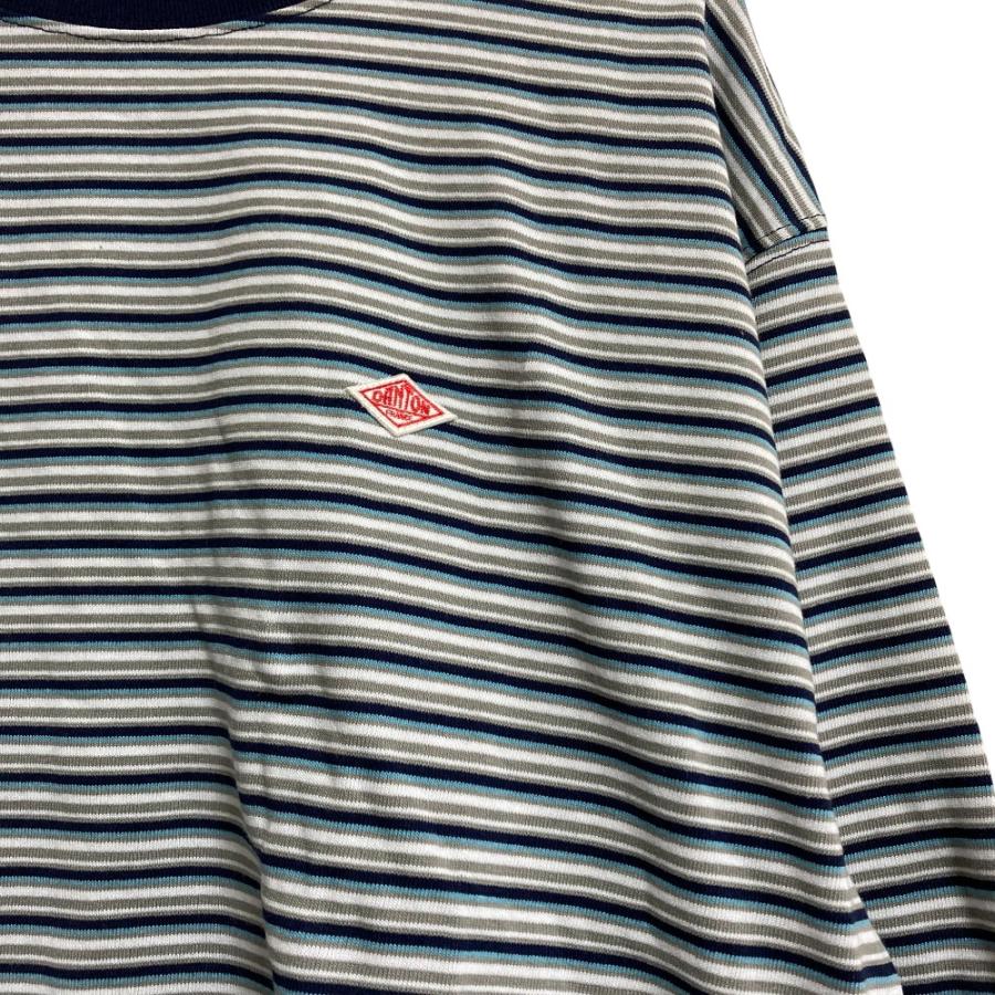 Danton（ダントン） 美品 ワッペンロゴ ボーダー クルーネック ロンT