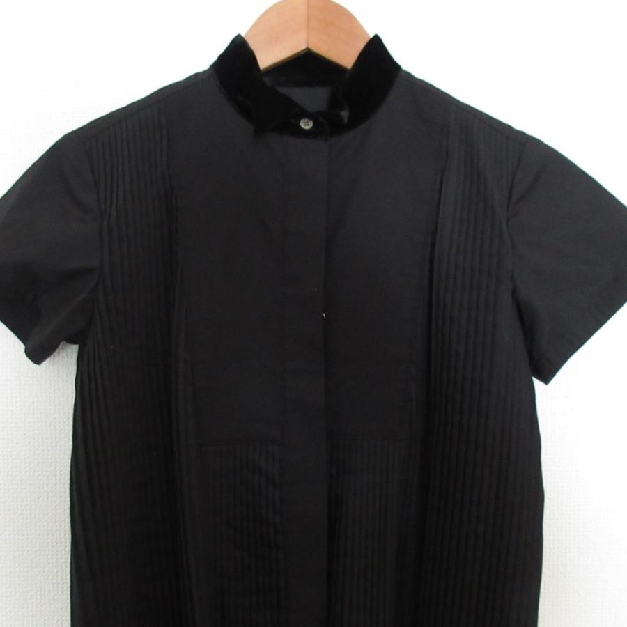 サカイ 半袖プリーツ ブラウス プルオーバー 黒 ブラック 1 sacai（サカイ） 良品 プリーツ スカート × ブラウス シャツ