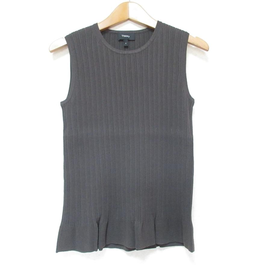 theory（セオリー） 美品 ノースリーブリブニット カットソー S カーキ 