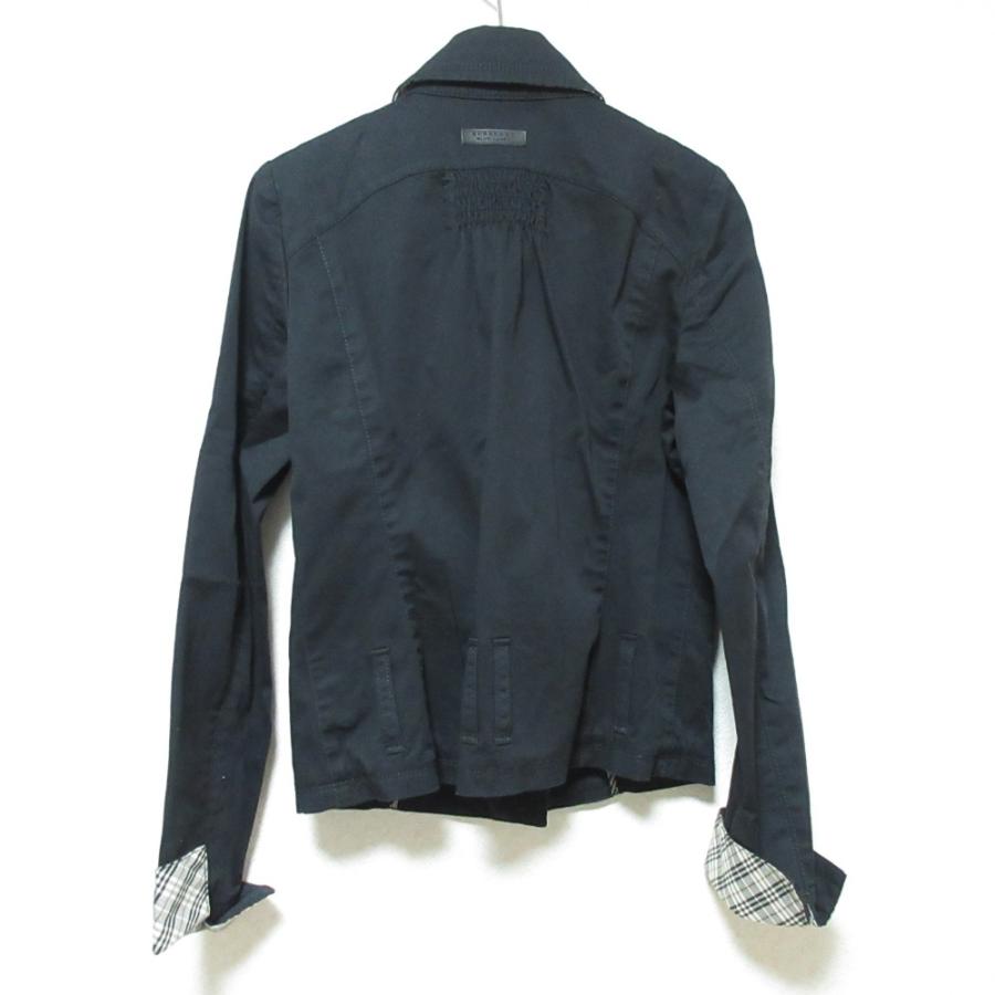 バーバリーブルーレーベル　ライダース　コットン　ナイロン　ブラック　38 バーバリーブルーレーベル ライダース コットン ナイロン