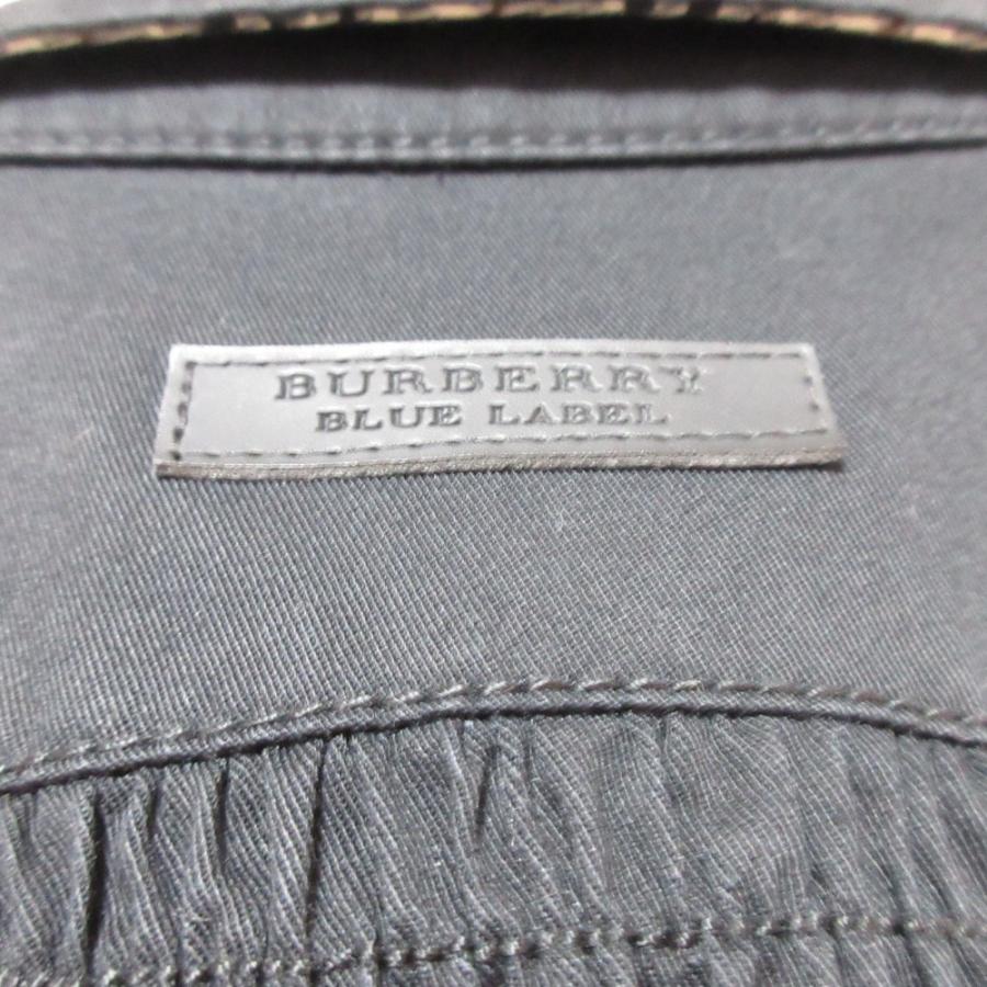 美品♪バーバリーブルーレーベル コットン ライダースジャケット グレー 38 BURBERRY BLUE LABEL 美品 バーバリーブルーレーベル ストレッチ
