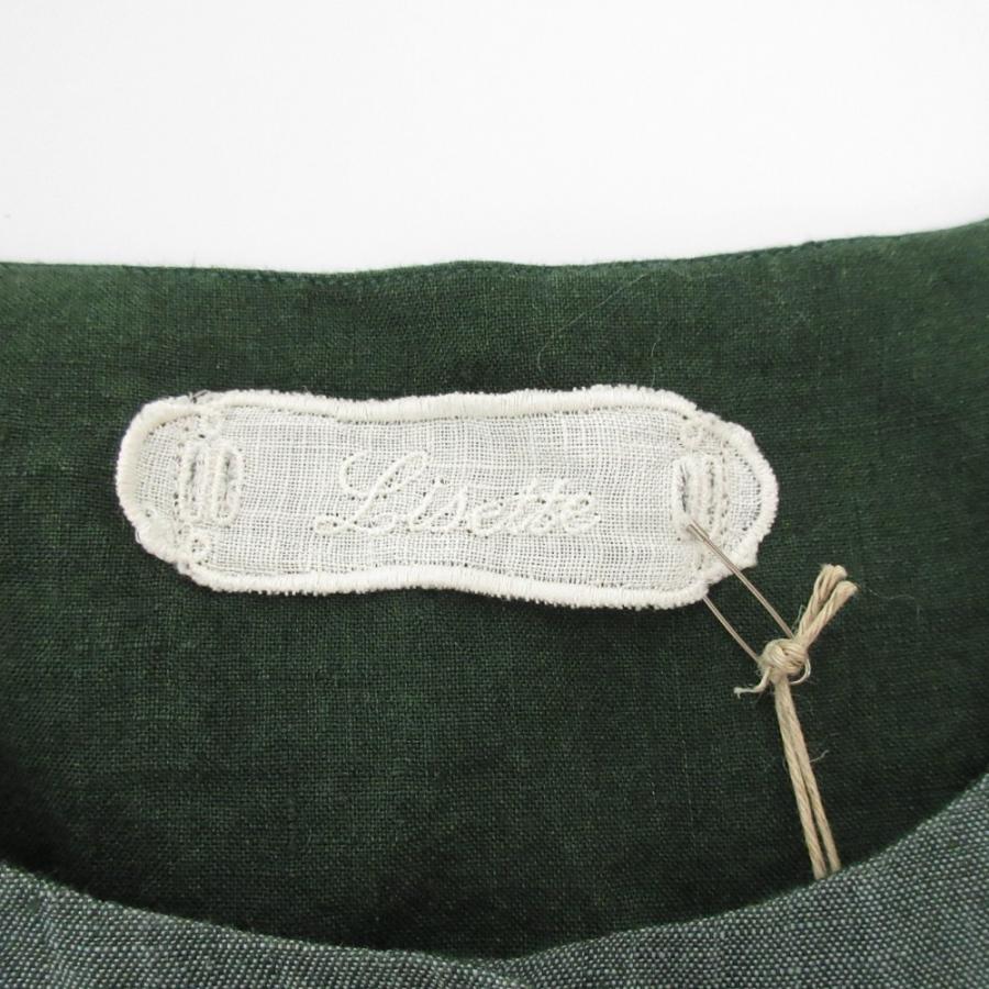 美品 Lisette リゼッタ リッツァ リネン100％ 刺繡 ショートスリーブ ノーカラー ブラウス シャツ 38 エメラルド グリーン レディース 古着 中古 USED 美品 Lisette リゼッタ リッツァ リネン100％ 刺〓 ショートスリーブ