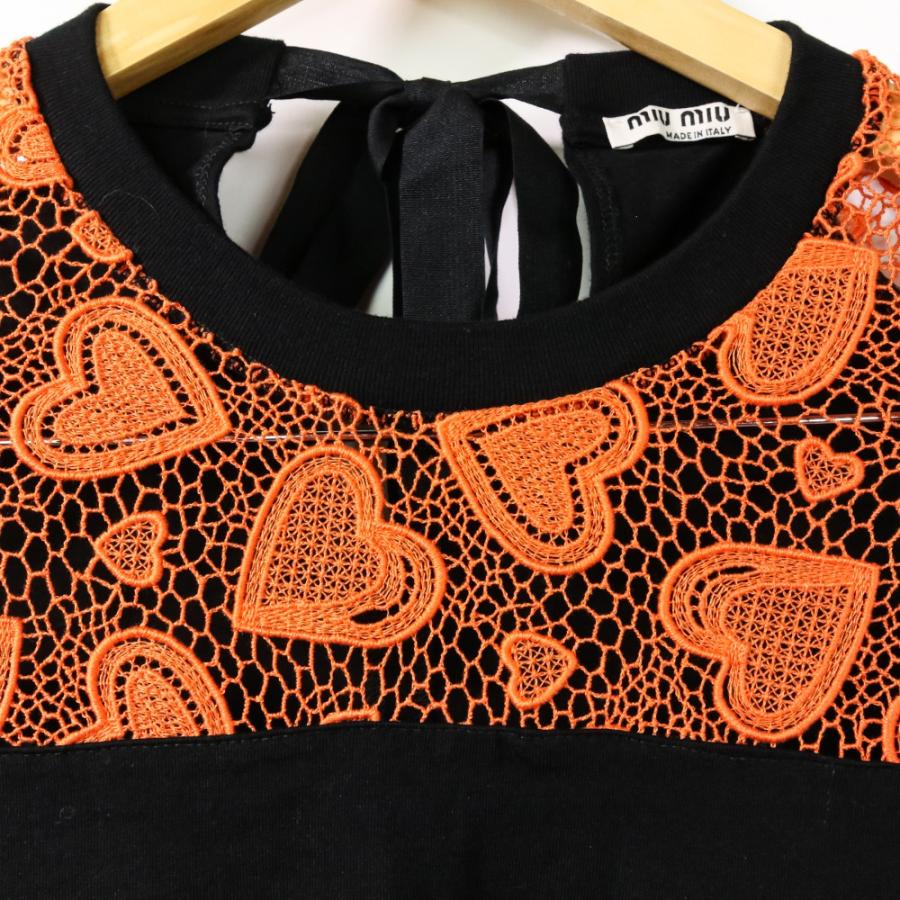 miu miu（ミュウミュウ） 美品 レース切替 Tシャツ ワンピース S