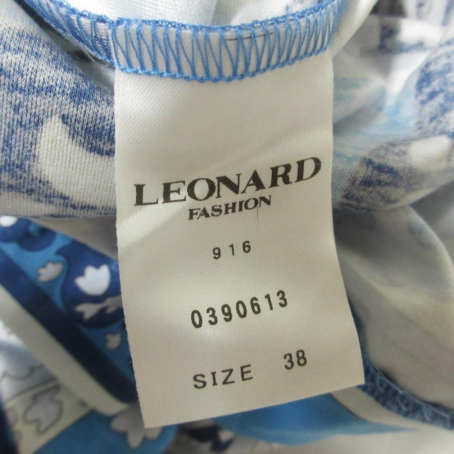 LEONARD（レオナール） 良品 総柄 半袖 膝丈 ワンピース サイズ38