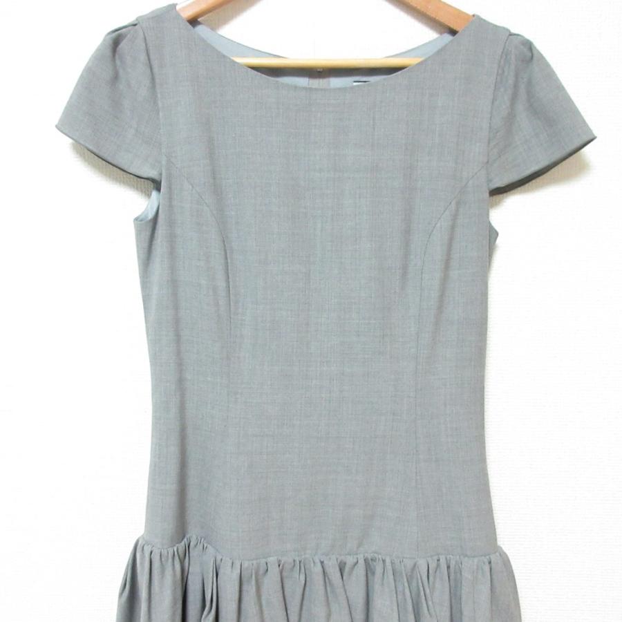 FOXEY レース袖　長袖Vネックニット　38サイズ　グレー　フォクシー FOXEY フォクシー 43632 ニット カットソー グレー系 40 レディース