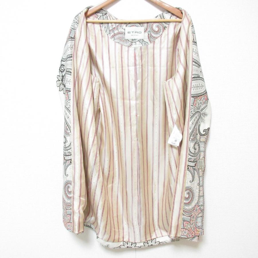 ETRO（エトロ） ペイズリー柄 リネン シルクブレンド ノーカラーコート
