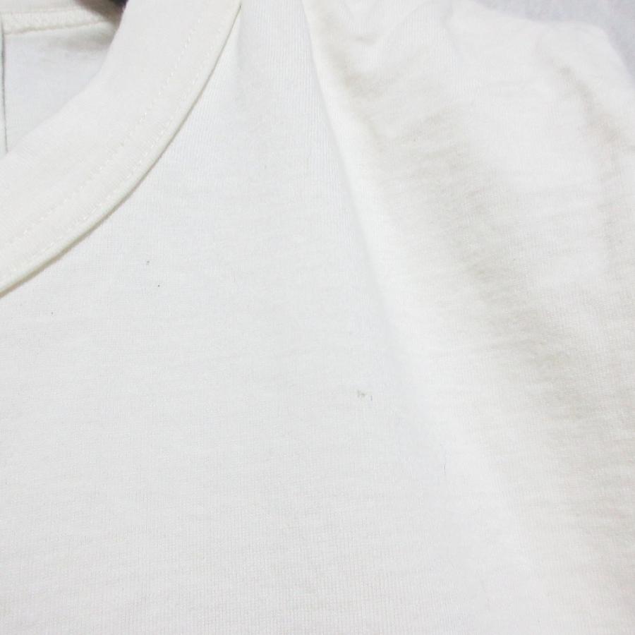 良品 21AW INSCRIRE アンスクリア WELLNESSフロッキーTシャツ カシミヤブレンド 再構築 ノースリーブ カットソー M オフホワイト レディース 古着 中古 USED INSCRIRE（アンスクリア） 良品 21AW INSCRIRE WELLNESSフロッキーT