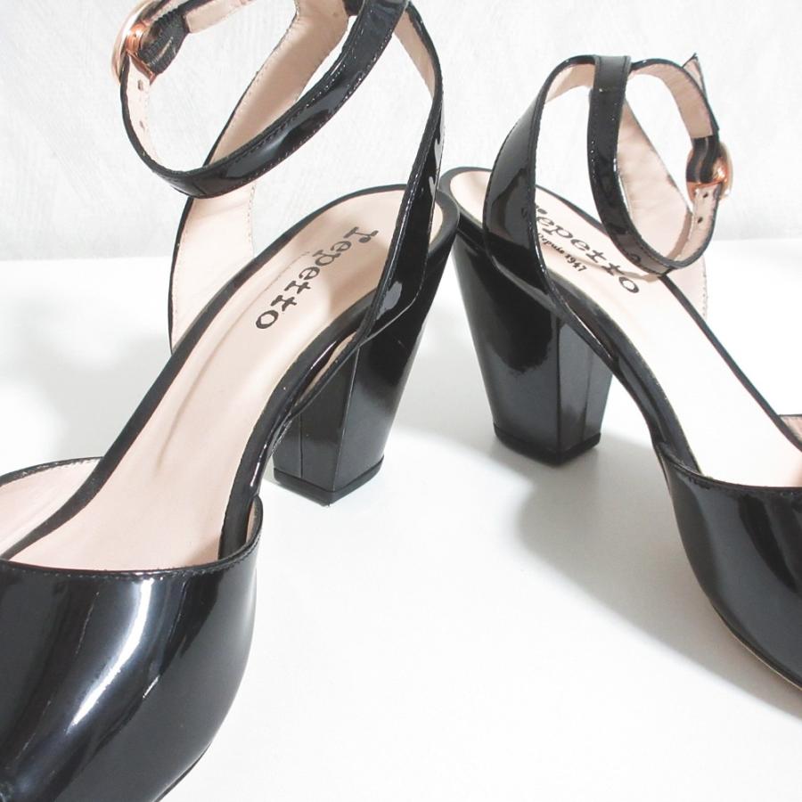 repetto（レペット） 美品 アンクルストラップ パテント サンダル 37 