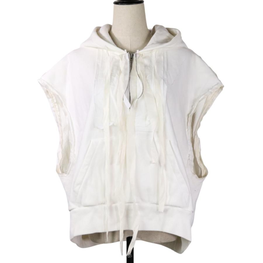 良品 Midorikawa ミドリカワ HALF ZIP SLEEVELESS SWEAT カットオフ 裏毛 スウェットパーカー S ホワイト レディース 古着 中古 USED 良品 Midorikawa ミドリカワ HALF ZIP SLEEVELESS SWEAT カットオフ 裏