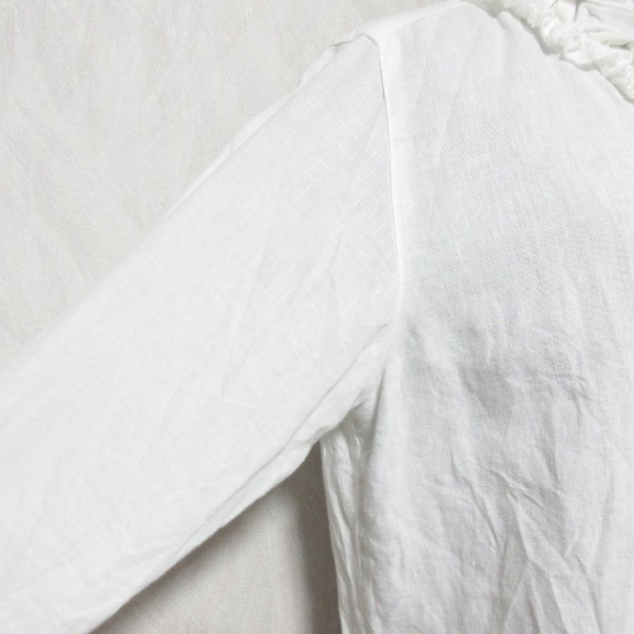 nest Robe 美品 ネストローブ リネンフリルフロントシャツ 長袖