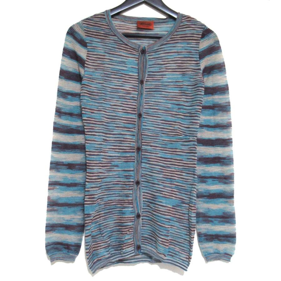 MISSONI（ミッソーニ） ボーダー柄 長袖 ニット カーディガン サイズ38 