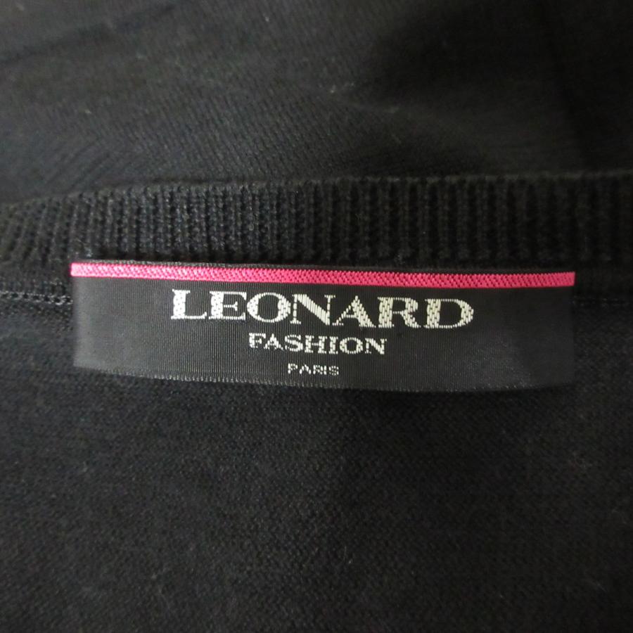 LEONARD 美品 レオナール フラワープリント ショートスリーブ ニット  