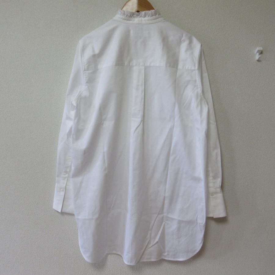 ebure - 美品 21AW ebure エブール フリルカラー 長袖 ロングシャツ ブラウス 38 ホワイト レディース 古着 中古 USED ebure 美品 21AW エブール フリルカラー 長袖 ロングシャツ