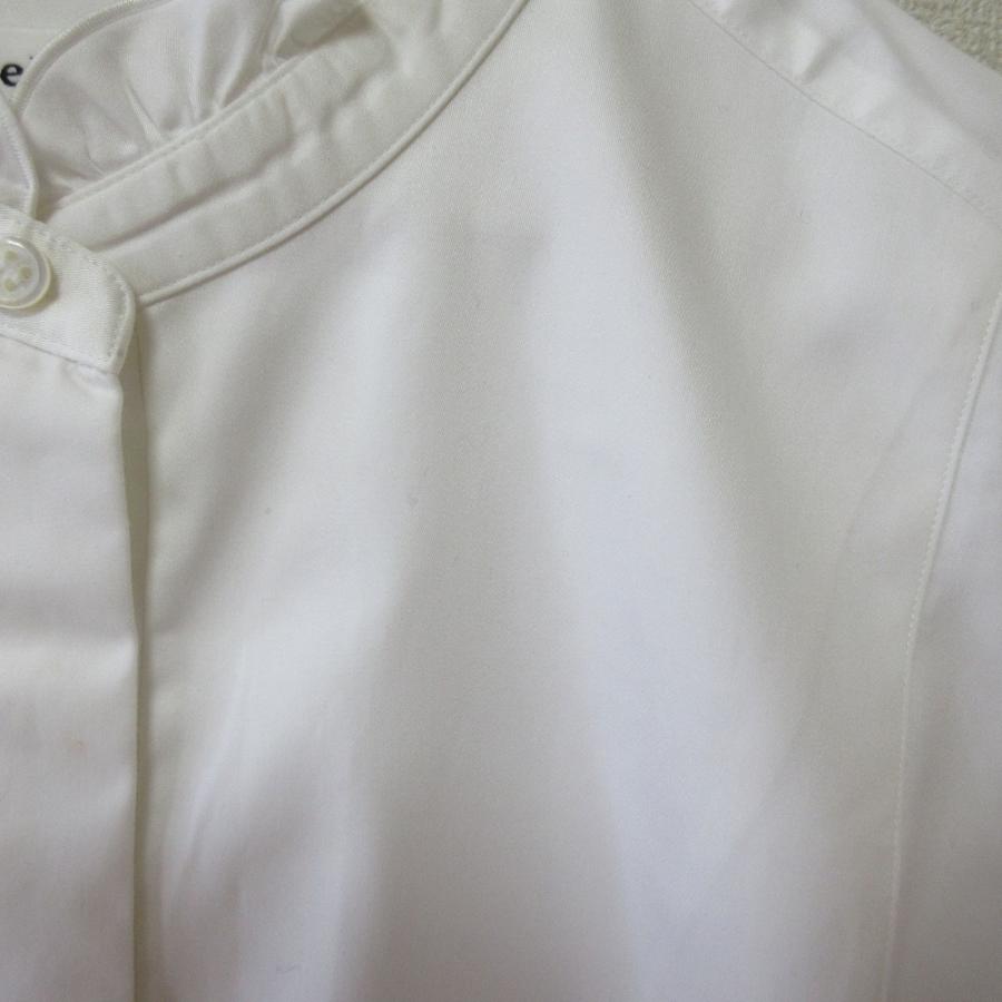 ebure - 美品 21AW ebure エブール フリルカラー 長袖 ロングシャツ ブラウス 38 ホワイト レディース 古着 中古 USED ebure 美品 21AW エブール フリルカラー 長袖 ロングシャツ
