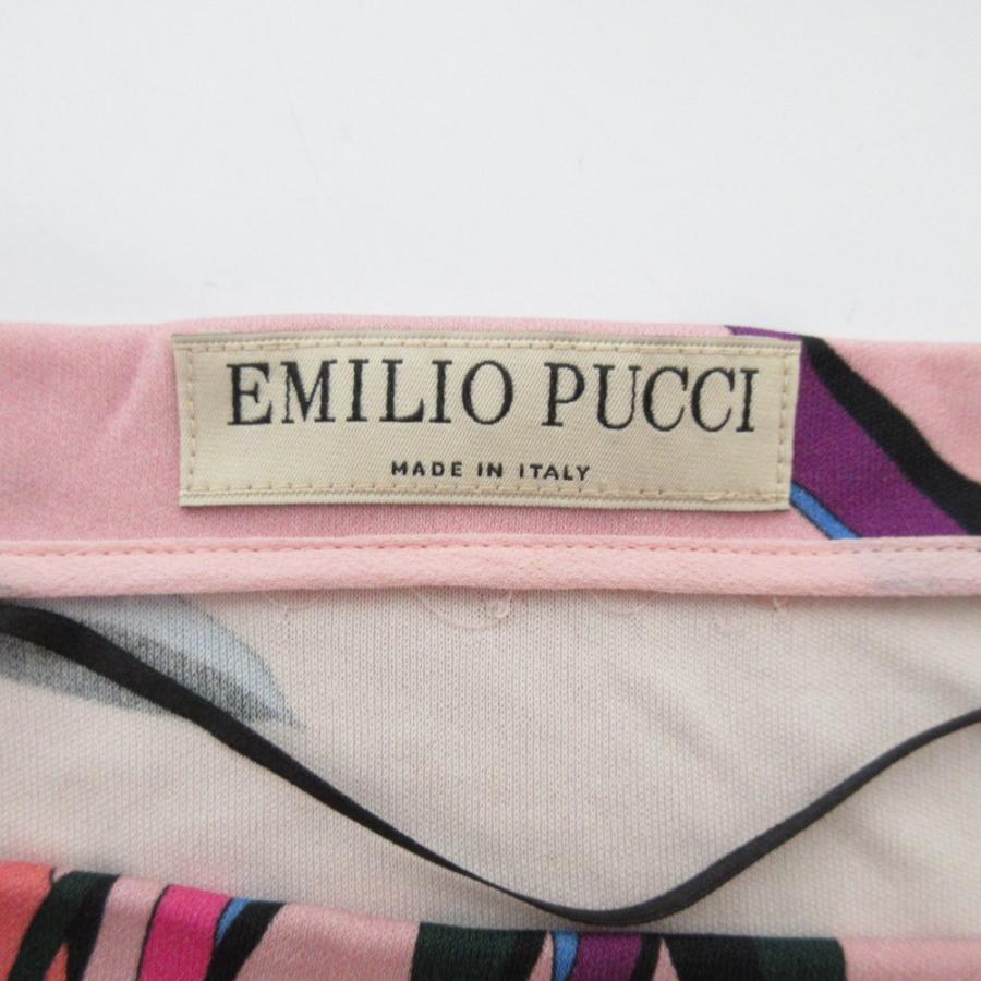美品 EMILIO PUCCI エミリオプッチ バンブープリント ショートスリーブ カットソー サイズ34 ピンク レディース 古着 中古 USED EMILIO PUCCI（エミリオプッチ） 美品 バンブープリント ショート