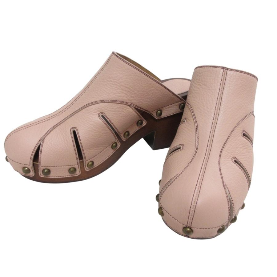 Chloe（クロエ） 新品同様 Chlo〓 レザー サボサンダル ウッドソール