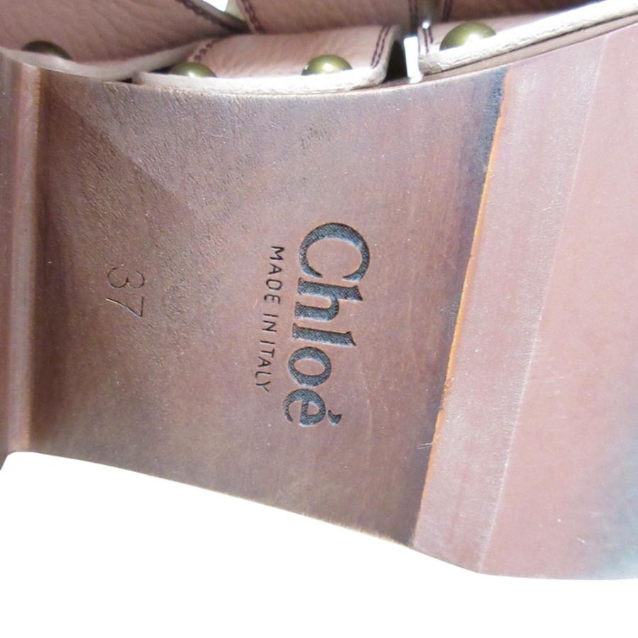 Chloe（クロエ） 新品同様 Chlo〓 レザー サボサンダル ウッドソール