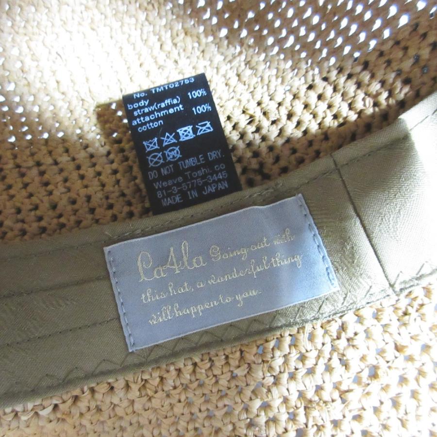 CA4LA（カシラ） 美品 リボン ラフィアハット 麦わら帽子 TMT02753