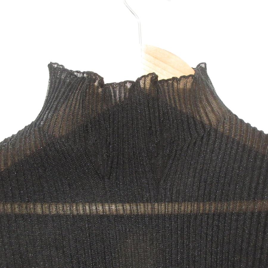 美品 25SS CFCL シーエフシーエル HYPHA LUCENT GLITTER LONG SLEEVE TOP シアーカットソー CF009KN069 サイズ1 ブラック レディース 古着 中古 USED CFCL（シーエフシーエル） 美品 25SS CFCL HYPHA LUCENT GLITTER LONG