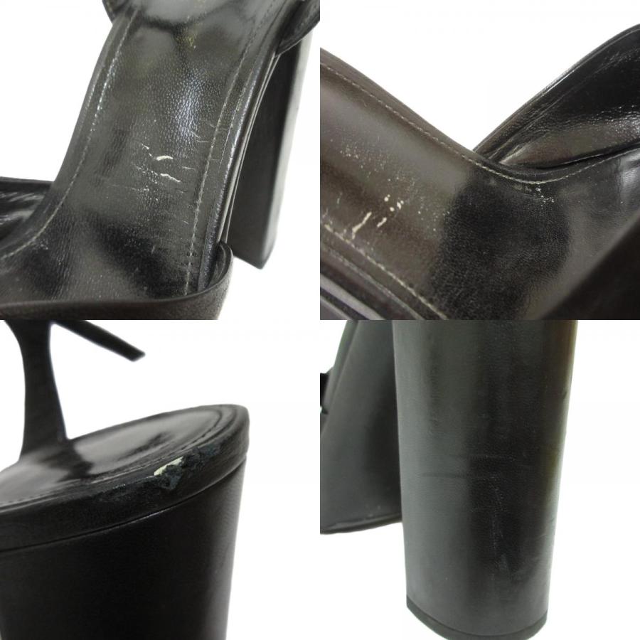 美品】SAINT LAURENT ブラック 厚底サンダル38 【公式通販】