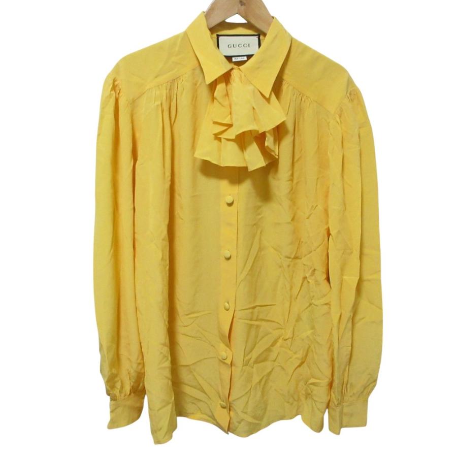 GUCCI（グッチ） 美品 クリーニング済 シルク フリルタイ 長袖