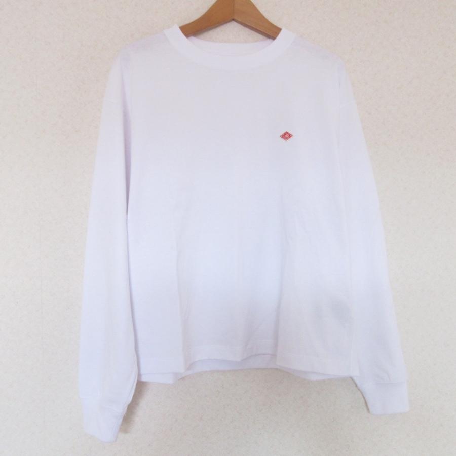 09M435◯ DANTON ホワイト ワンポイントロゴ ロンT カットソー L Danton 美品 DANTON ダントン ワンポイントロゴ 長袖 Tシャツ