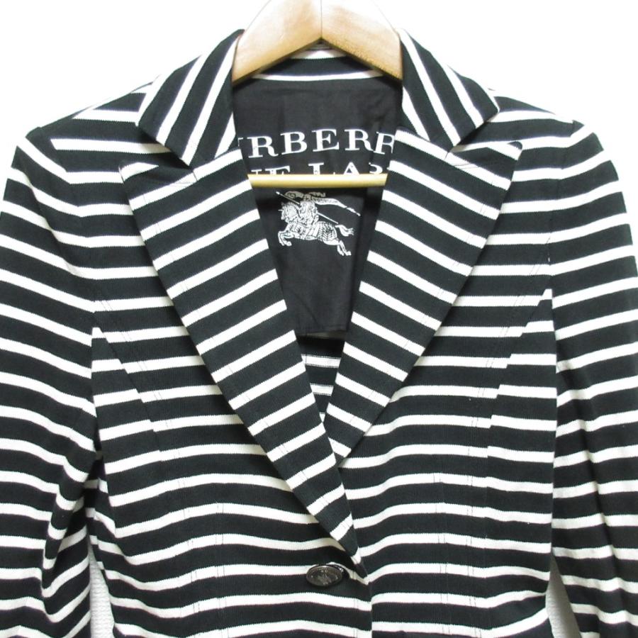 未使用⭐︎Burberry Blue Label テーラードジャケット 38 BURBERRY BLUE LABEL 美品 バーバリーブルーレーベル ボーダー柄