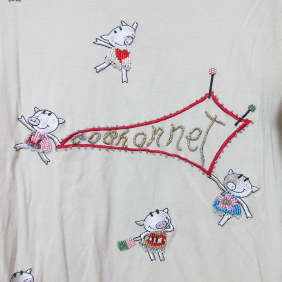 SALEオレボレブラ アルベロベロ ぶたさん ビーズ刺しゅう　オーガンジー　新品 OLLEBOREBLA（オレボレブラ） 良品 OLLEBOREBLA ALBEROBELLO