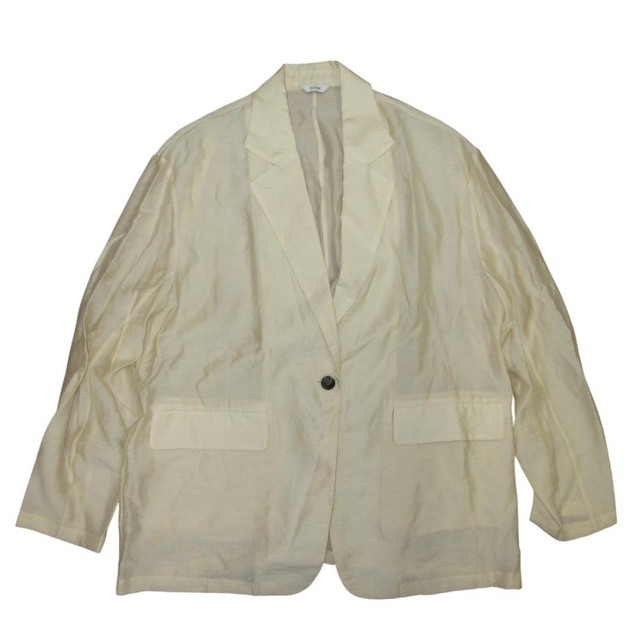 CLANE - 美品 CLANE クラネ SHEER TAILORED SHIRT シアーテーラード ジャケット 16122-4182 サイズ1 アイボリー レディース 古着 中古 USED CLANE（クラネ） 美品 SHEER TAILORED SHIRT シアーテーラード
