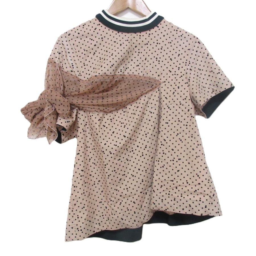 sacai（サカイ） 良品 ポルカドット柄 アシンメトリーブラウス シャツ