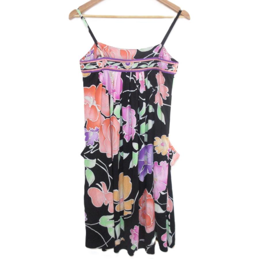 レオナール LEONARD ワンピース カンカン素材 キャミソール 花柄 フレア レオナール LEONARD ワンピース カンカン素材 キャミソール 花柄