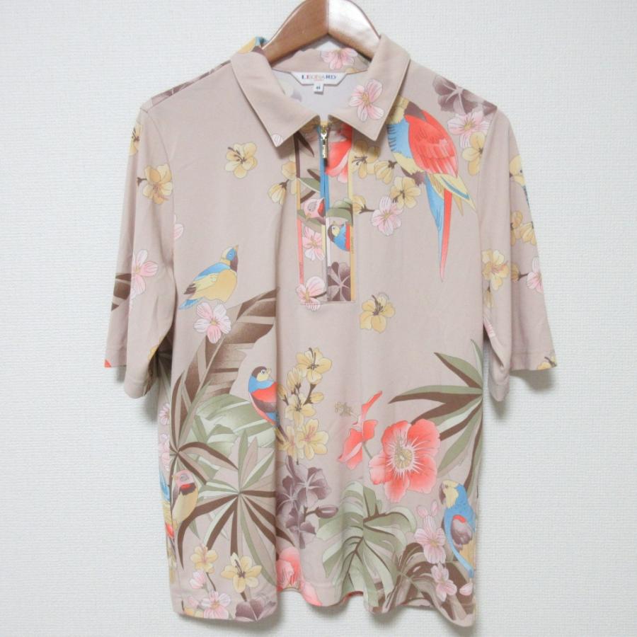 LEONARD SPORT 美品 レオナールスポーツ フラワープリント ハーフ  
