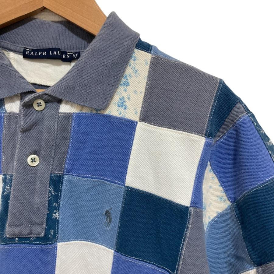 ヴィンテージ　ラルフローレン パッチワークニット L 半袖 美品 RALPH LAUREN ラルフローレン パッチワーク 半袖 ポロシャツ