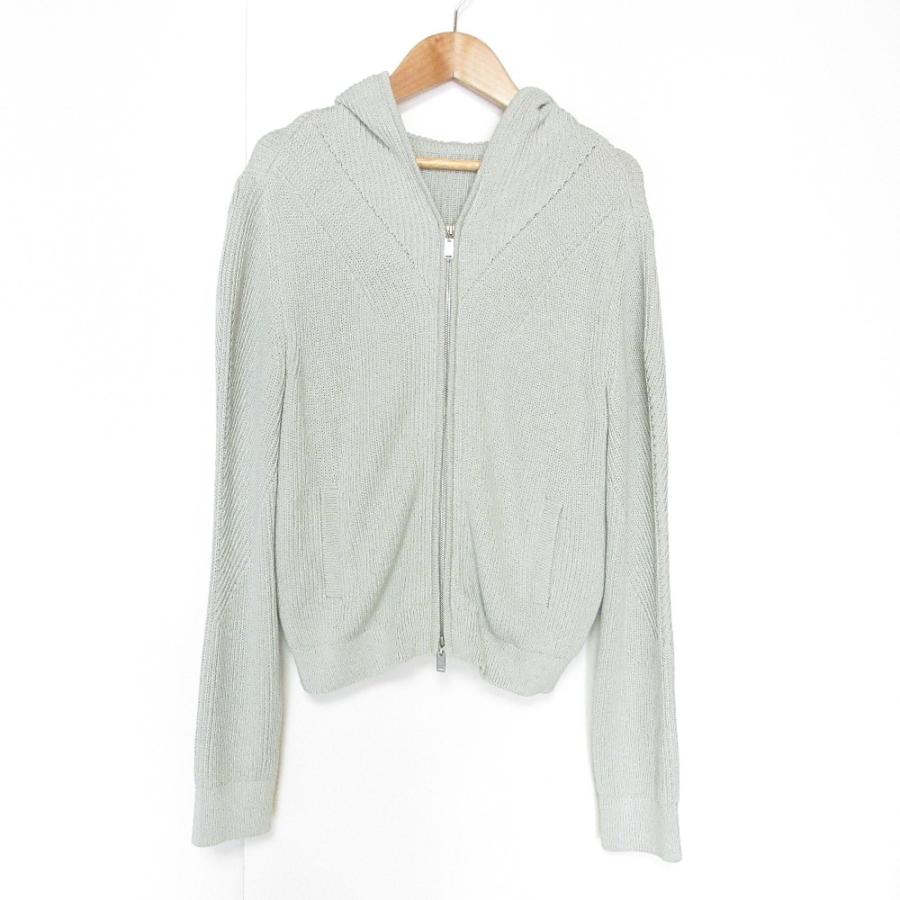 フォクシー ニットパーカー カーディガン リラックスフーディ くすみライトブルー FOXEY（フォクシー） 美品 22SS FOXEY Cardigan Stream ジップアップ