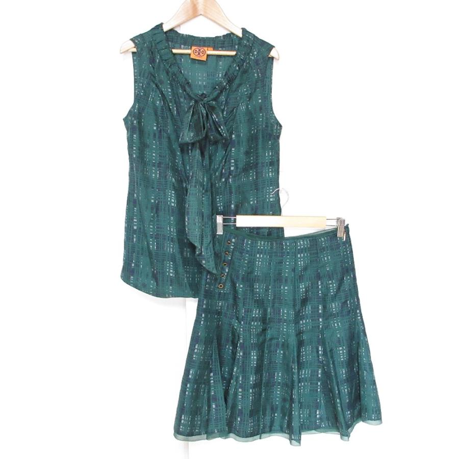 TORY BURCH 良品 トリーバーチ シルク100％ チェック柄