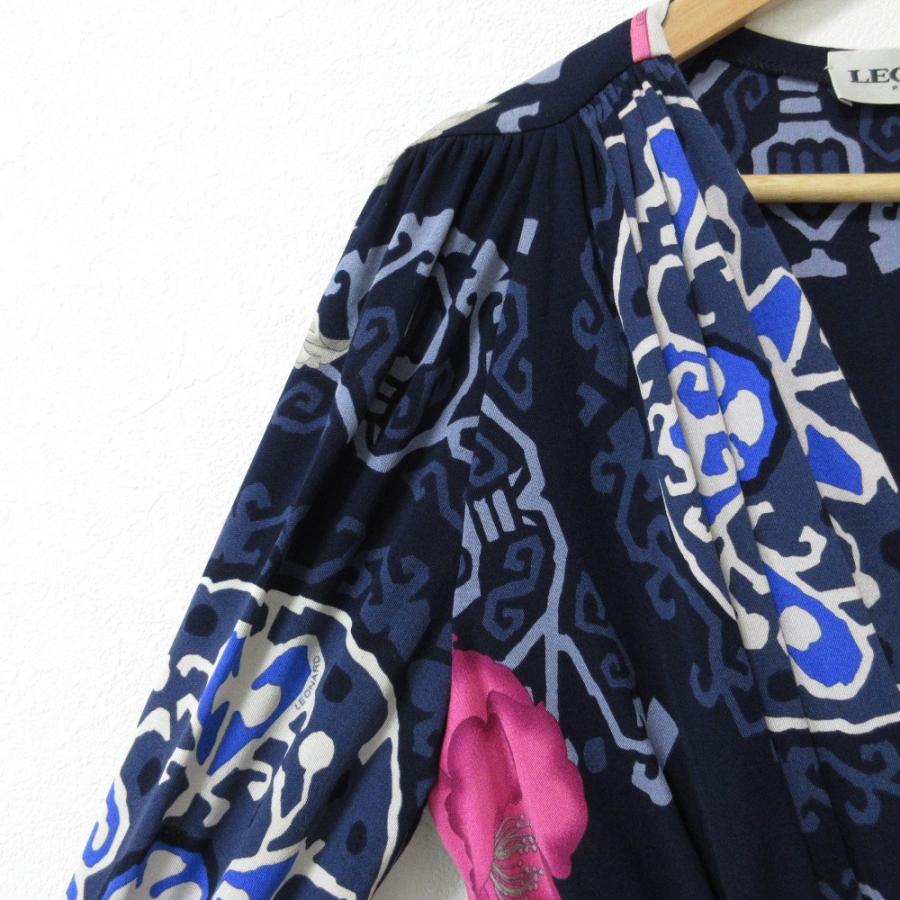 レオナール 最高級ライン レースカシュクール花柄ワンピース シルク100