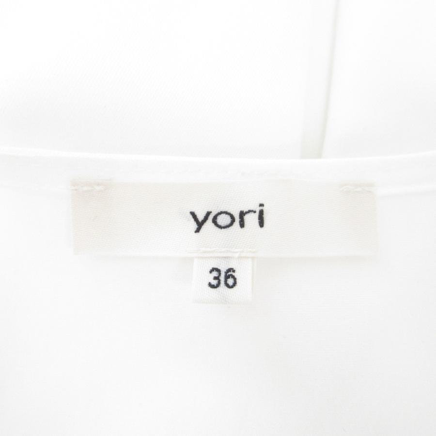 良品 22SS yori ヨリ ラウンドネック ダブルクロスフリルジレ ノースリーブ ブラウス シャツ 36 ホワイト レディース 古着 中古 USED 良品 22SS yori ヨリ ラウンドネック ダブルクロスフリルジレ