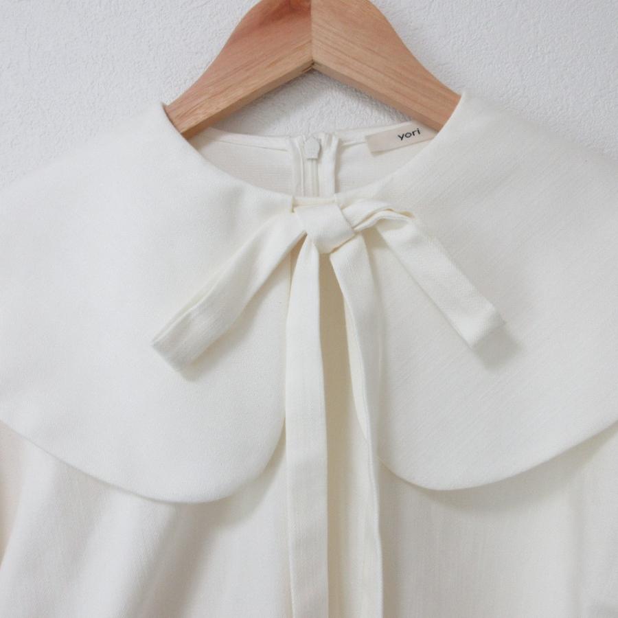 Yori 良品 23SS yori ヨリ デニム風ビッグカラーショートブラウス 七分