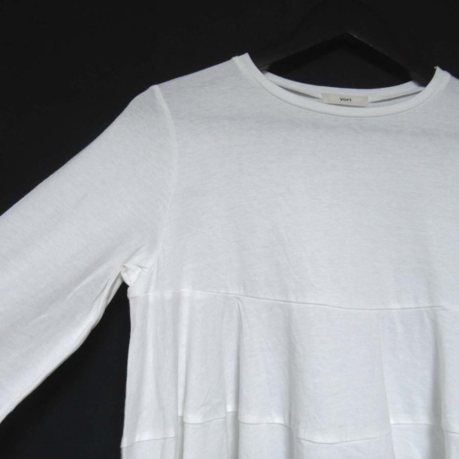 Yori 美品 ヨリ 七分袖 ティアード チュニック カットソー YR1914 