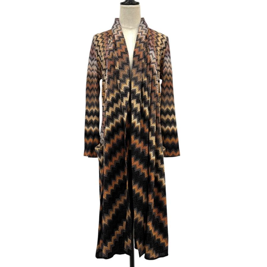MISSONI 美品 ミッソーニ シェブロン オープンフロント ニット
