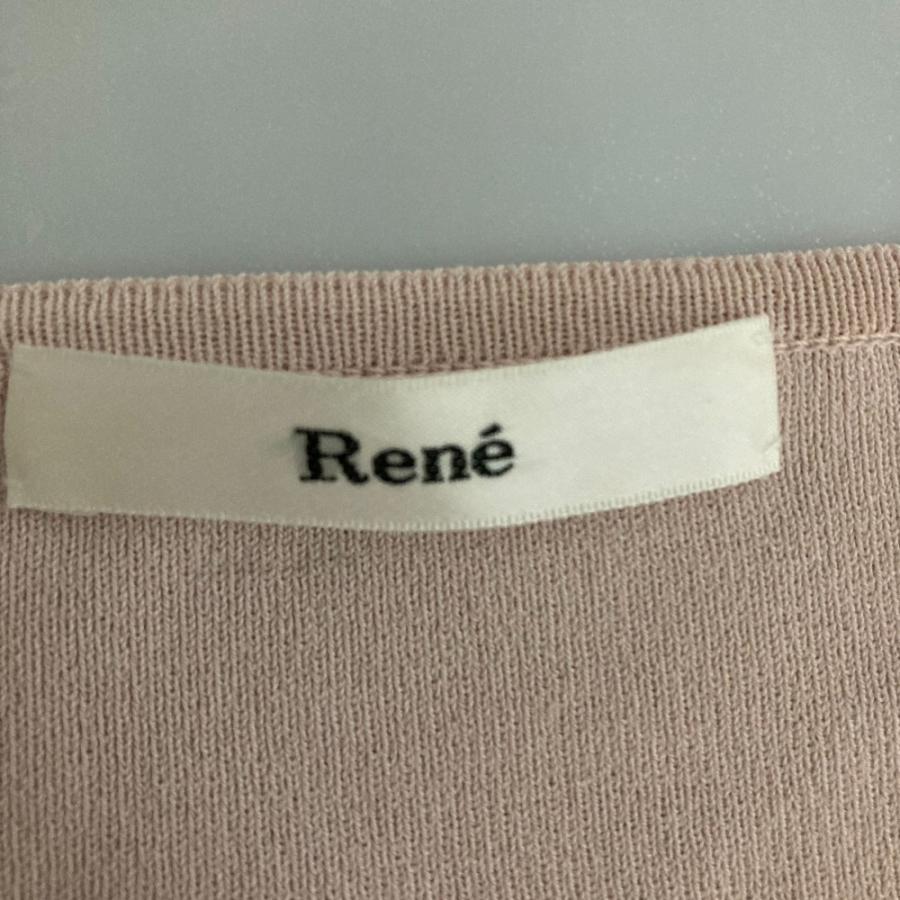 美品 Rene ルネ フレアスリーブ パールボタン ニットトップス カットソー サイズ34 ピンク レディース 古着 中古 USED René - 美品 Rene ルネ フレアスリーブ パールボタン ニットトップス
