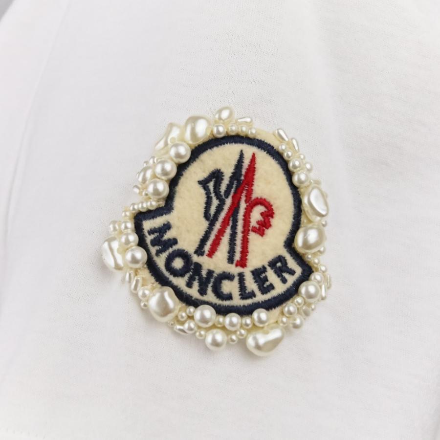美品 MONCLER モンクレール シモーネロシャ パールデザイン Aライン Tシャツ M ホワイト レディース 古着 中古の画像