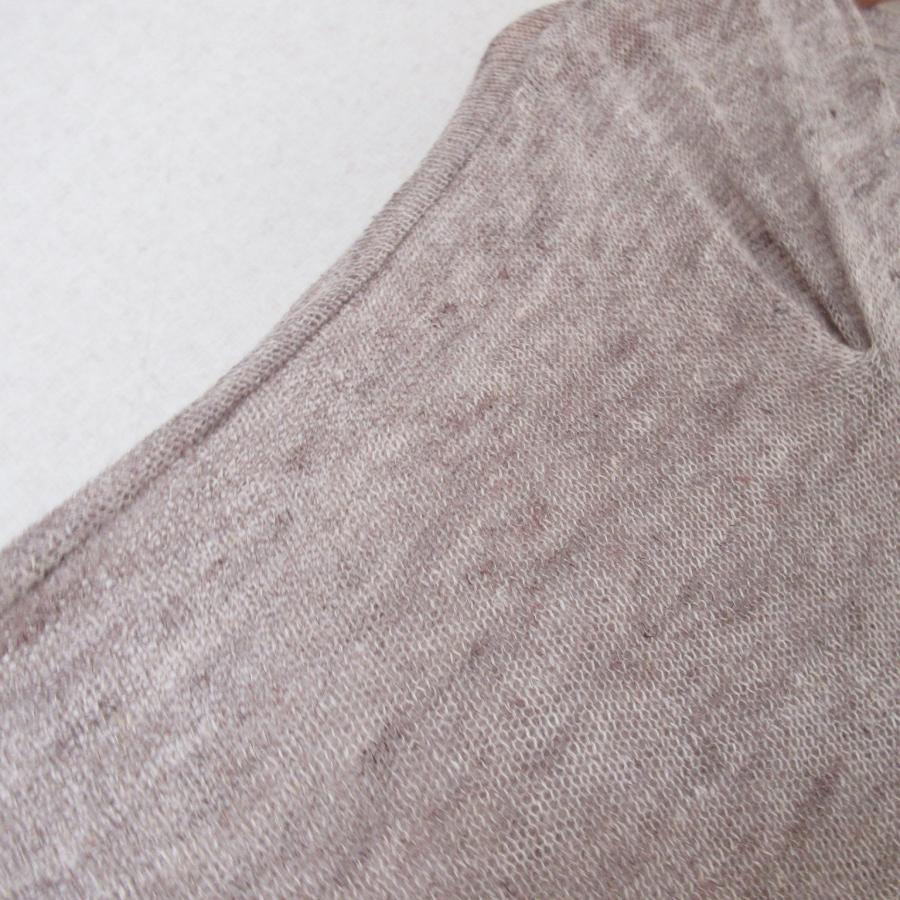 pas de calais（パドカレ） 美品 リネンニット カーディガン 36 ライト