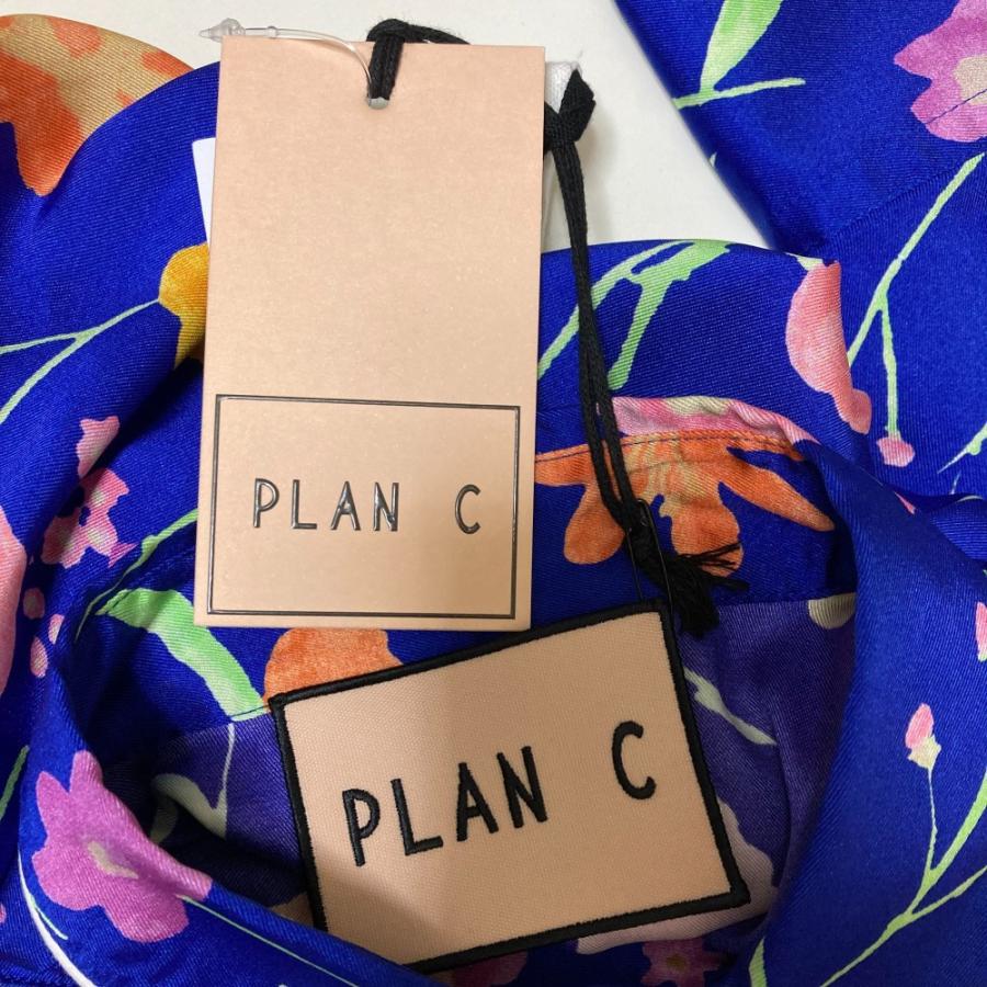 未使用 PLAN C プランシー フラワープリント 長袖 プリーツ シャツ サイズ40 ブルー レディース 古着 中古 USED Plan C 未使用 プランシー フラワープリント 長袖 プリーツ シャツ