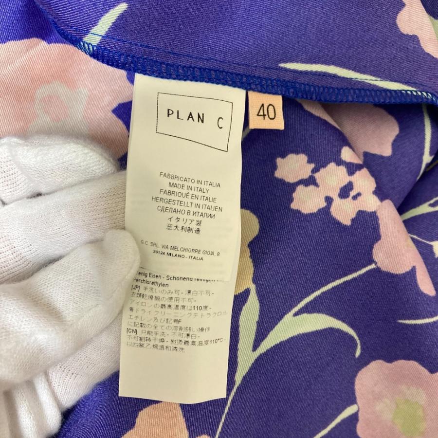 未使用 PLAN C プランシー フラワープリント 長袖 プリーツ シャツ サイズ40 ブルー レディース 古着 中古 USED Plan C 未使用 プランシー フラワープリント 長袖 プリーツ シャツ